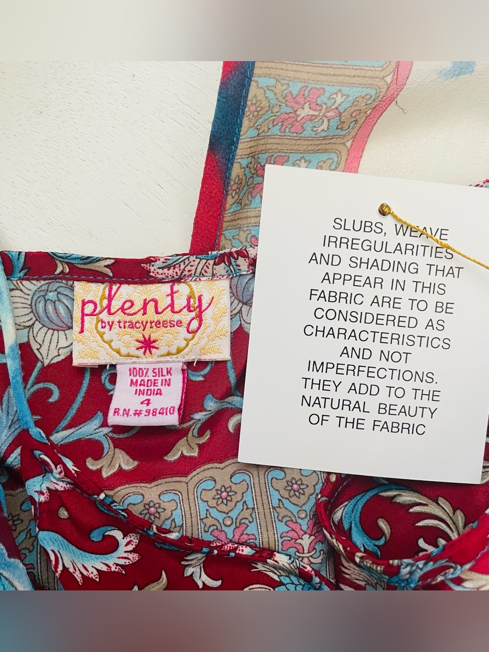 NEW PLENTY TRACY REESE VTG Y2K ANTHROPOLOGIE BOHO Silk Floral Mixed Print Dress - Picture 8 of 8